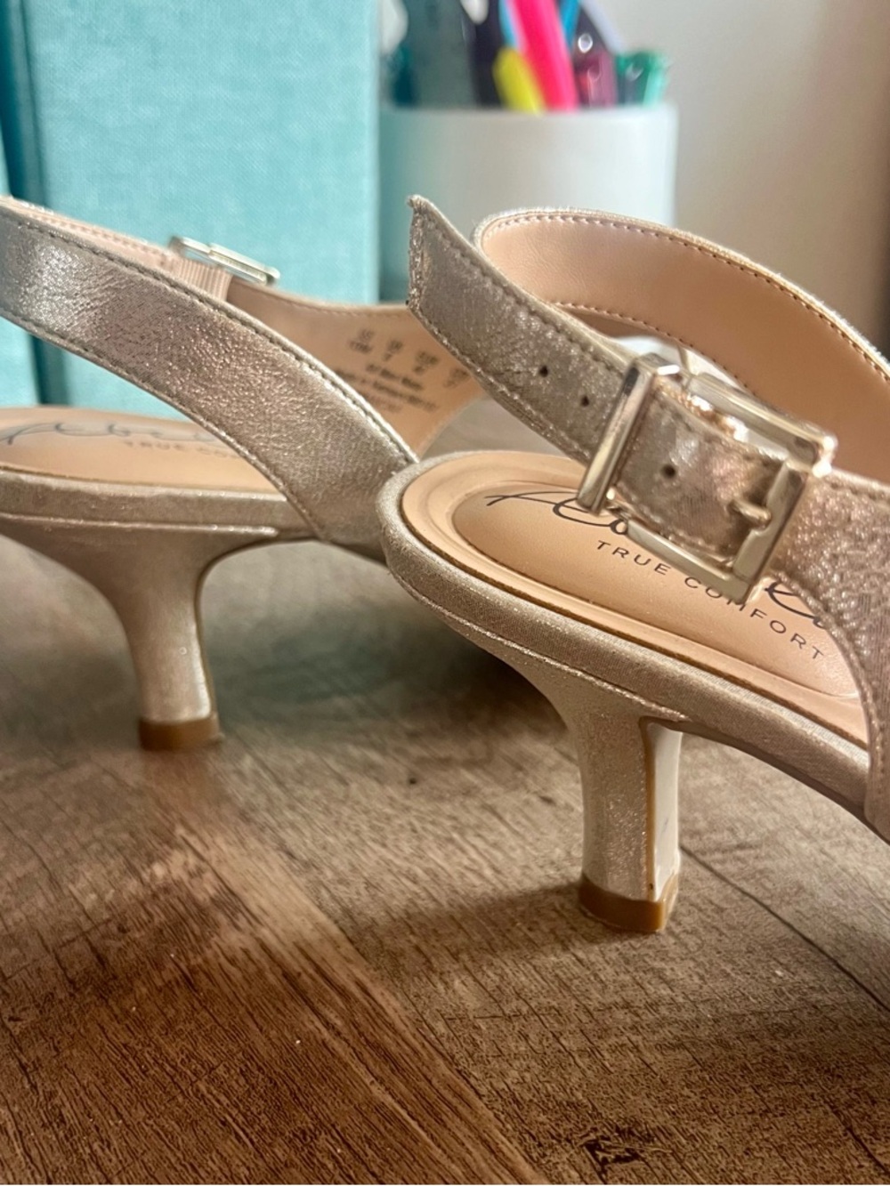 Aerosoles Metallic Silver Strappy Comfort Sandals - Women - Picture 3 of 6